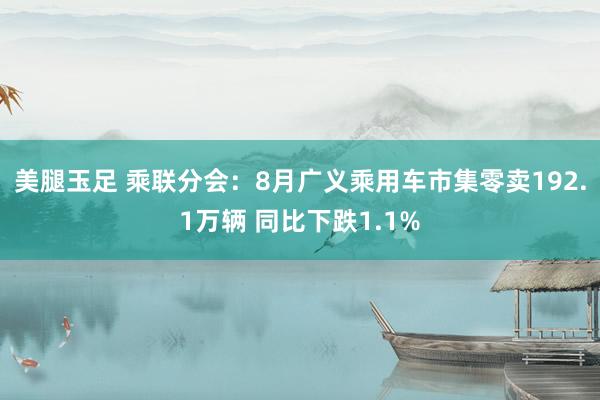 美腿玉足 乘联分会：8月广义乘用车市集零卖192.1万辆 同比下跌1.1%