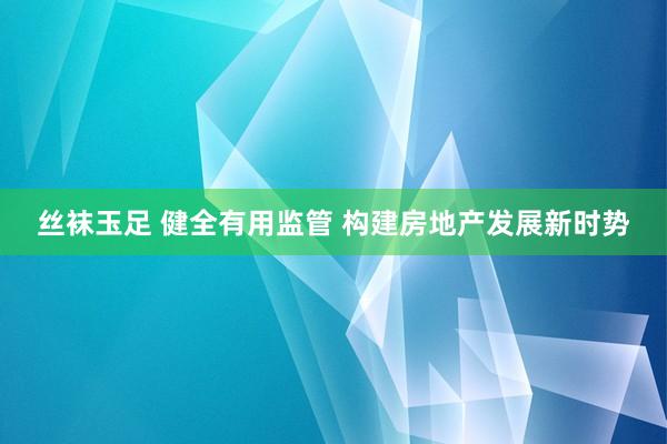 丝袜玉足 健全有用监管 构建房地产发展新时势