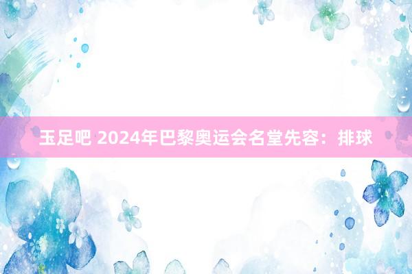 玉足吧 2024年巴黎奥运会名堂先容：排球