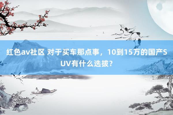 红色av社区 对于买车那点事，10到15万的国产SUV有什么选拔？