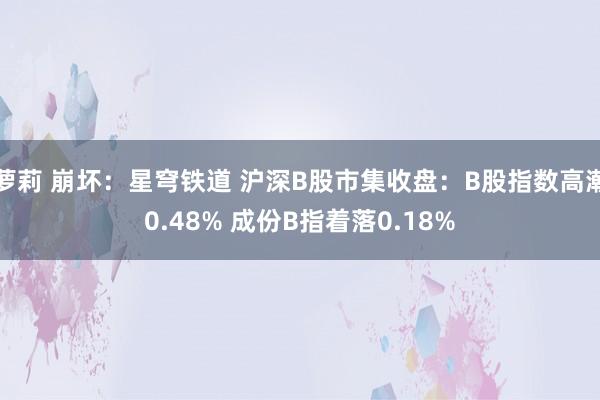 萝莉 崩坏：星穹铁道 沪深B股市集收盘：B股指数高潮0.48% 成份B指着落0.18%