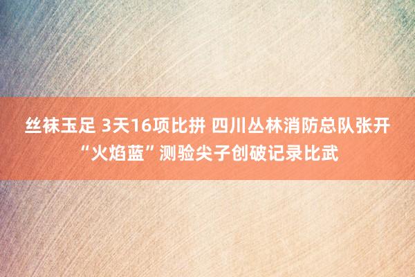 丝袜玉足 3天16项比拼 四川丛林消防总队张开“火焰蓝”测验尖子创破记录比武