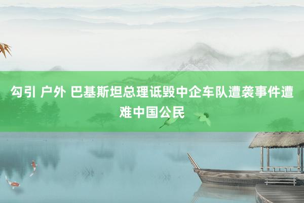 勾引 户外 巴基斯坦总理诋毁中企车队遭袭事件遭难中国公民