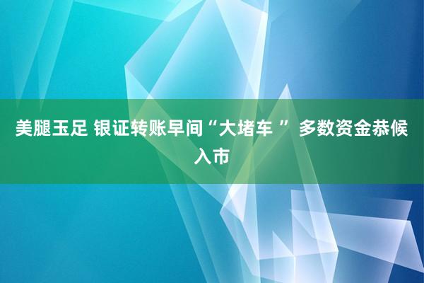 美腿玉足 银证转账早间“大堵车 ” 多数资金恭候入市