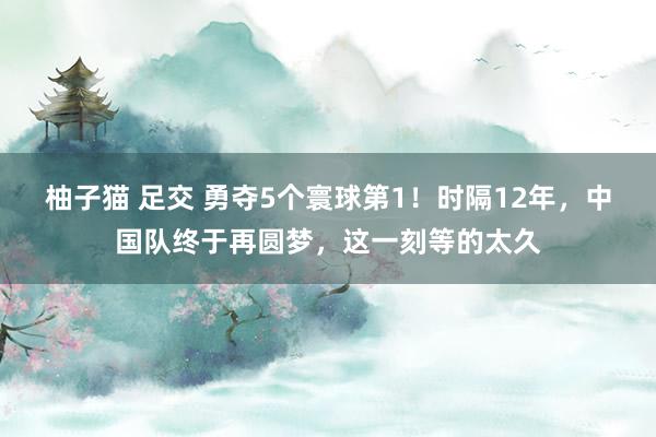 柚子猫 足交 勇夺5个寰球第1！时隔12年，中国队终于再圆梦，这一刻等的太久