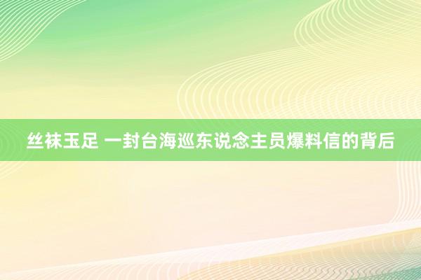 丝袜玉足 一封台海巡东说念主员爆料信的背后