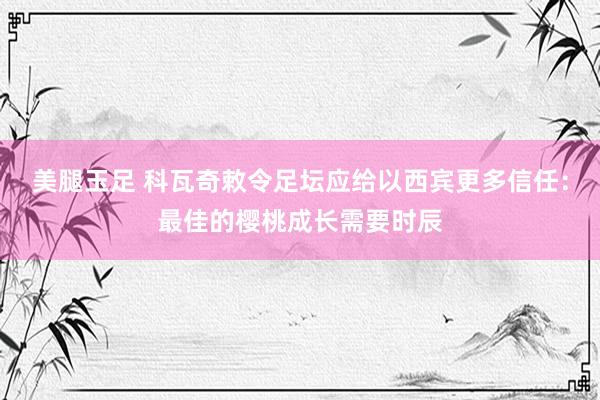 美腿玉足 科瓦奇敕令足坛应给以西宾更多信任：最佳的樱桃成长需要时辰