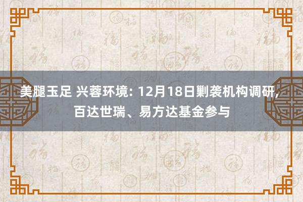 美腿玉足 兴蓉环境: 12月18日剿袭机构调研， 百达世瑞、易方达基金参与