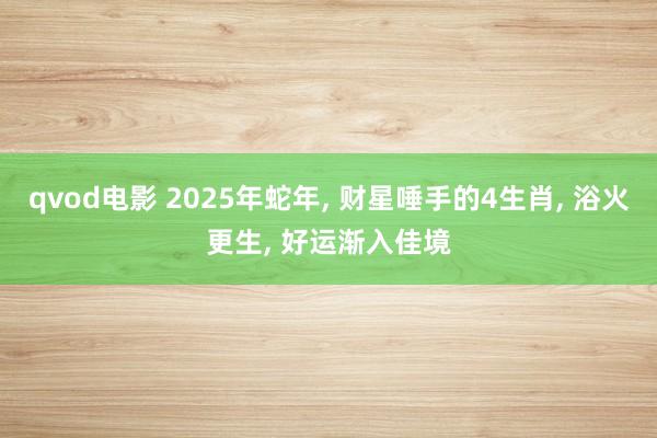 qvod电影 2025年蛇年， 财星唾手的4生肖， 浴火更生， 好运渐入佳境