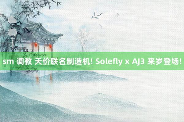 sm 调教 天价联名制造机! Solefly x AJ3 来岁登场!