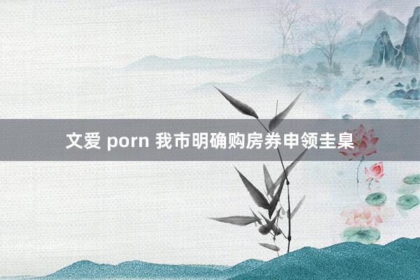 文爱 porn 我市明确购房券申领圭臬