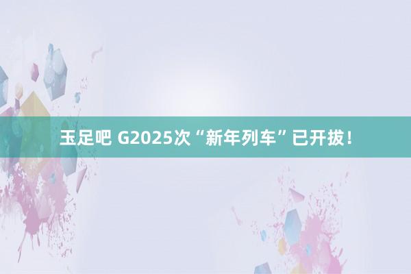 玉足吧 G2025次“新年列车”已开拔！