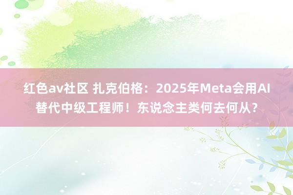 红色av社区 扎克伯格：2025年Meta会用AI替代中级工程师！东说念主类何去何从？